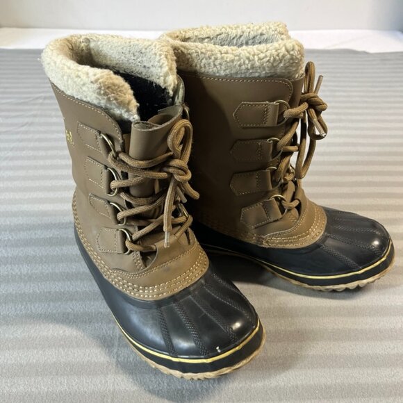 Sorel Waterproof Winter Boots Womens Size 7 Brown Black - Picture 1 of 9
